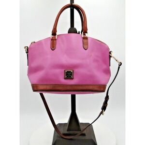 Dooney & Bourke Pink/Orchid Pebble Graine Leather Dome Satchel Handbag w/ Strap